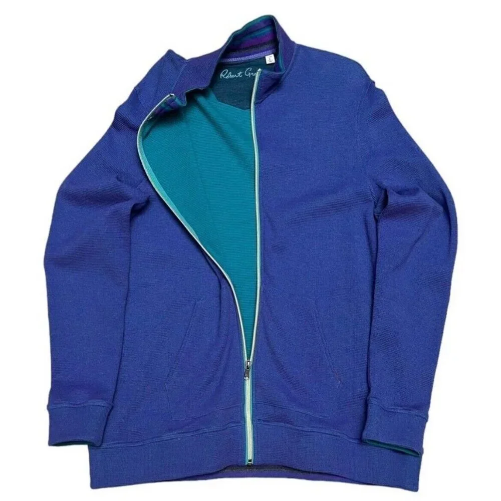 Robert Graham Luxury Designer Waffle Thermal Golf Light Jacket - L